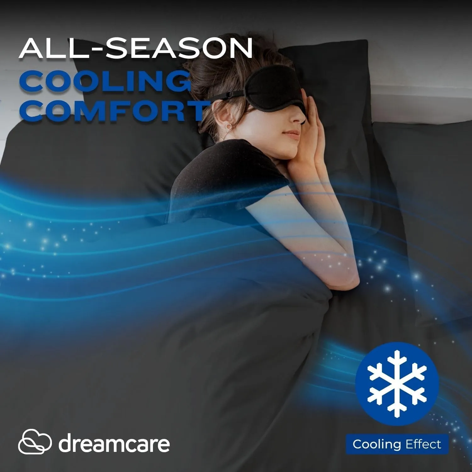 DREAMCARE King Size Sheets Set - Cooling Bed Sheets - 4pcs Set - up to 15" Deep Pocket King Sheet Set – Soft & Long Lasting Cooling - 100% Fine Brushed Polyester with Side Pocket - Gray