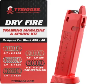Dry Fire Magazine for Glock 43X & G48 - Safe Dry Fire Practice, Enhanced Trigger Control, Durable Glock Dry Fire Magazine, Not Compatible with 9mm Laser Systems or Glock 43