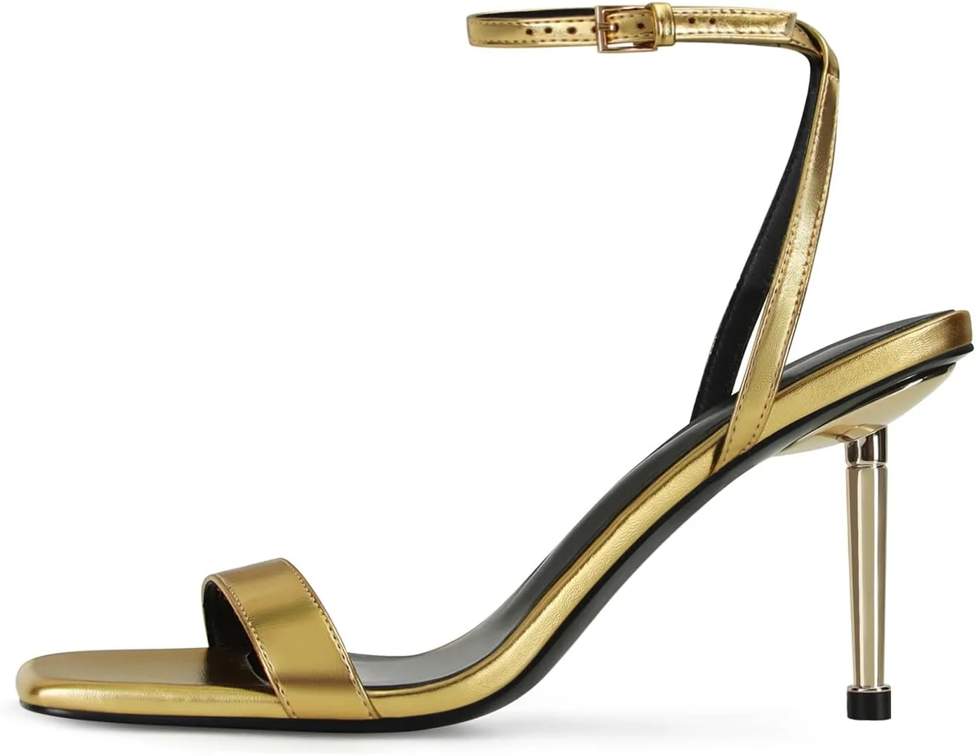 Dsevht Womens Heeled Sandals Square Open Toe Sexy Stiletto High Heels Strappy Ankle Strap Sandal Comfort Dress Party Shoes