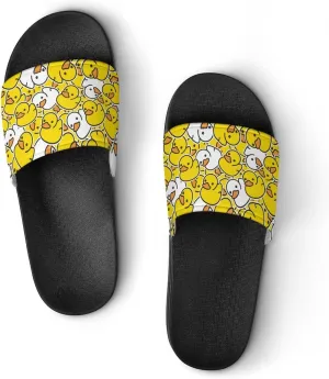 Duck Rubber Womens Slide Sandals Non Slip Summer House Slippers for Girls Slip-on Flip Flops
