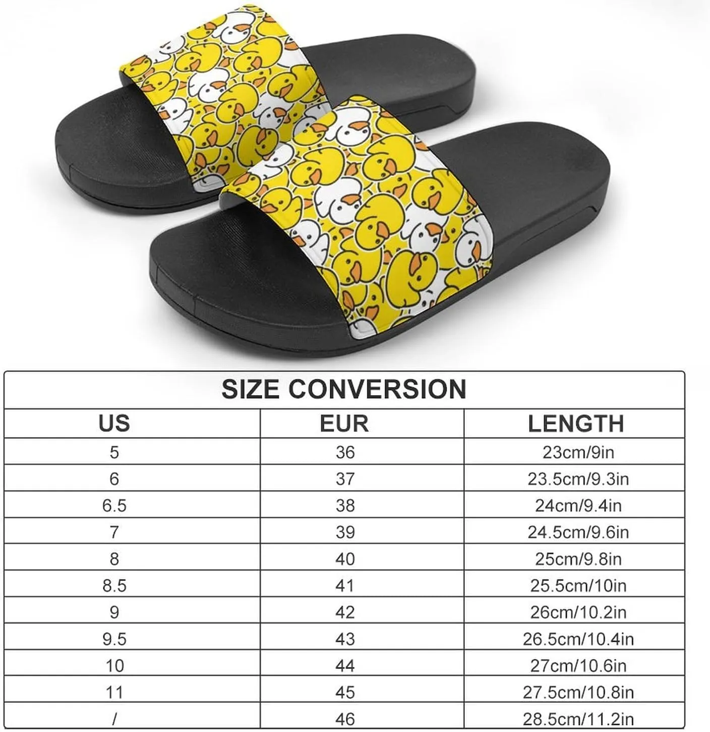 Duck Rubber Womens Slide Sandals Non Slip Summer House Slippers for Girls Slip-on Flip Flops