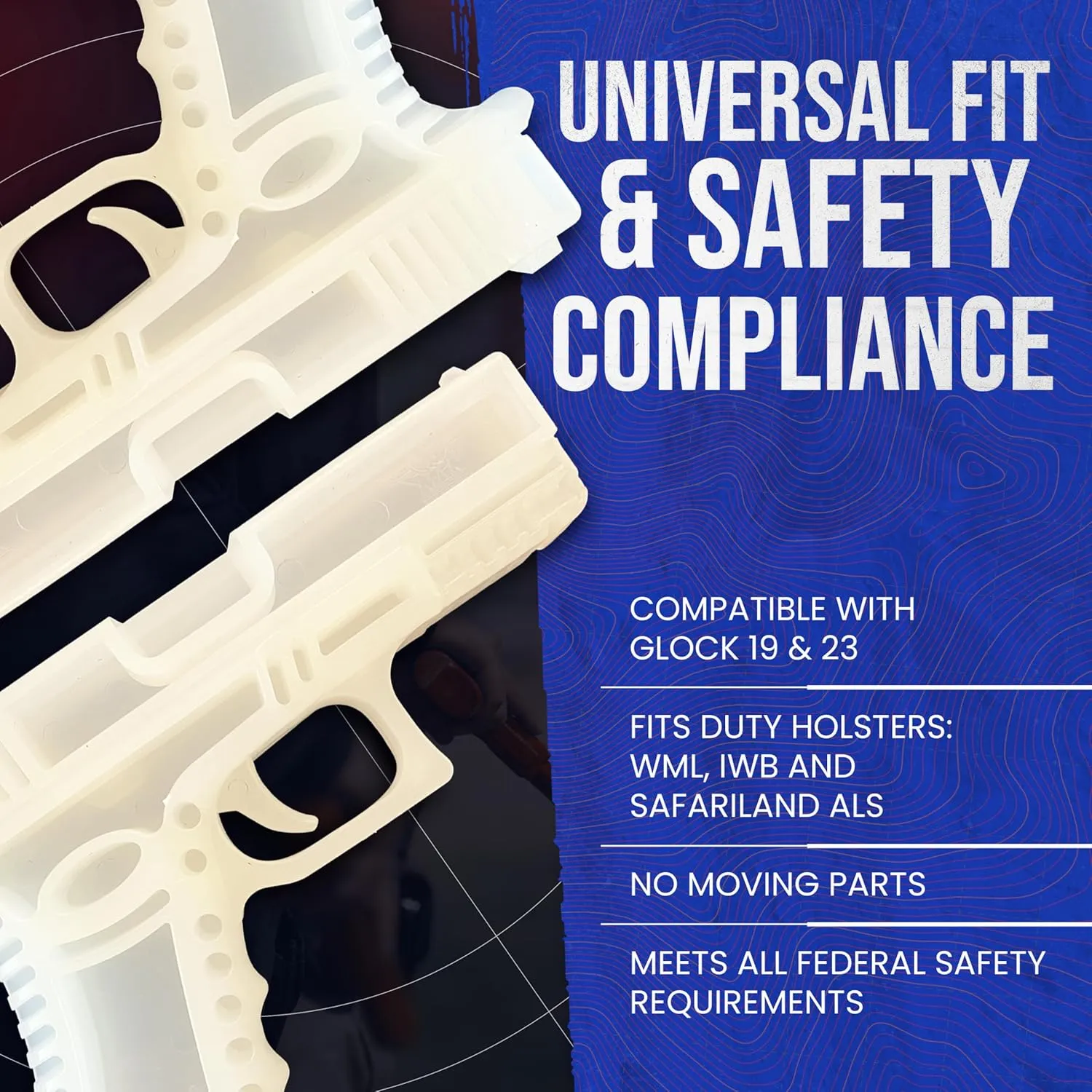 Durable Plastic Polymer Training Pistol - Lightweight Realistic Training Gun for Safe Dry Fire Drills, Draw, Grip, Movement - Compatible with Glock 19 & 23 - Fits WML, IWB & Safariland ALS Holster