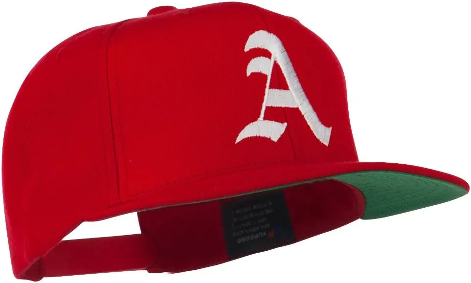 e4Hats.com Large Old English A Embroidered Flat Bill Cap