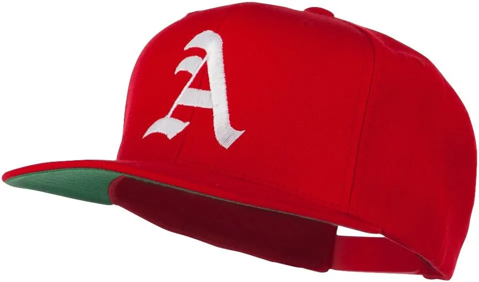 e4Hats.com Large Old English A Embroidered Flat Bill Cap
