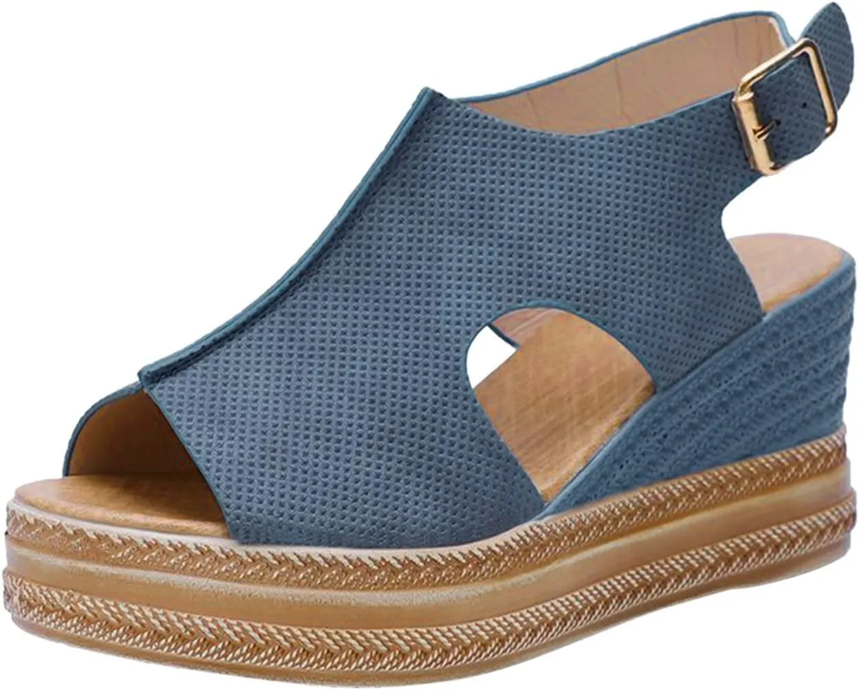 Eduavar Womens Sandals, Womens Sandals Casual Summer High Platform Sandals Espadrille Ankle Strap Sandals