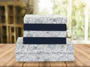 Elegant Comfort Luxury Soft Bed Sheets Paisley Pattern - 1500 Premium Hotel Quality Microfiber Softness Wrinkle and Fade Resistant (6-Piece) Bedding Set, Queen, Navy