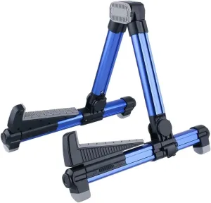 ENO MUSIC Alumium Alloy A-Frame Universal Folding Acoustic Guitar Stand, Suitable for Electric Bass Guitars, Blue