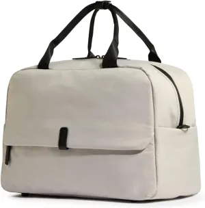 Essential Overnight Bag for Women, Compact Weekend Tote with Pockets, Carry On Underseat 11x16.3x5.9 inch, Cross Body Strap, Taupe