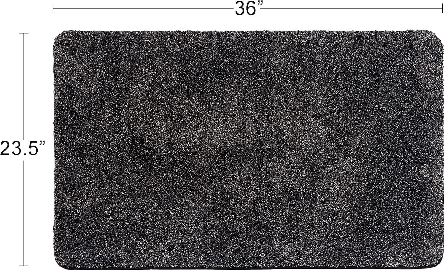 Eurow Trek N' Clean Soft & Plush Microfiber Traction Floor Mat, Super Absorbent, Fast-Drying, Anti-Slip Rug for Entryway, Kitchen, Bedroom, Traps Dirt, Mud & Water, 36 x 23.5 in, Gray and Black
