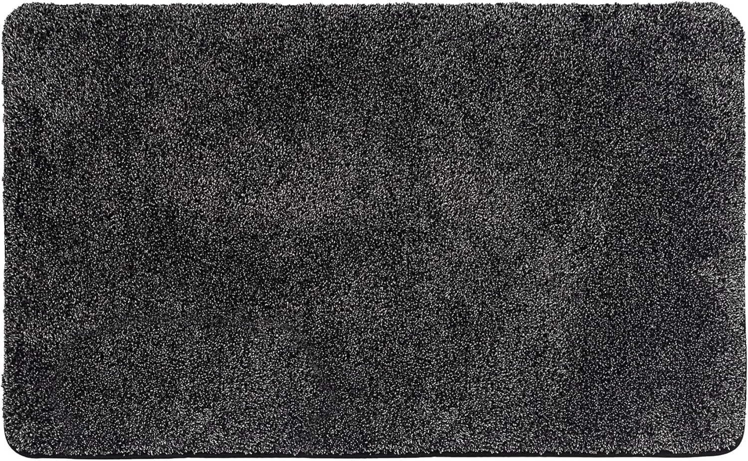 Eurow Trek N' Clean Soft & Plush Microfiber Traction Floor Mat, Super Absorbent, Fast-Drying, Anti-Slip Rug for Entryway, Kitchen, Bedroom, Traps Dirt, Mud & Water, 36 x 23.5 in, Gray and Black