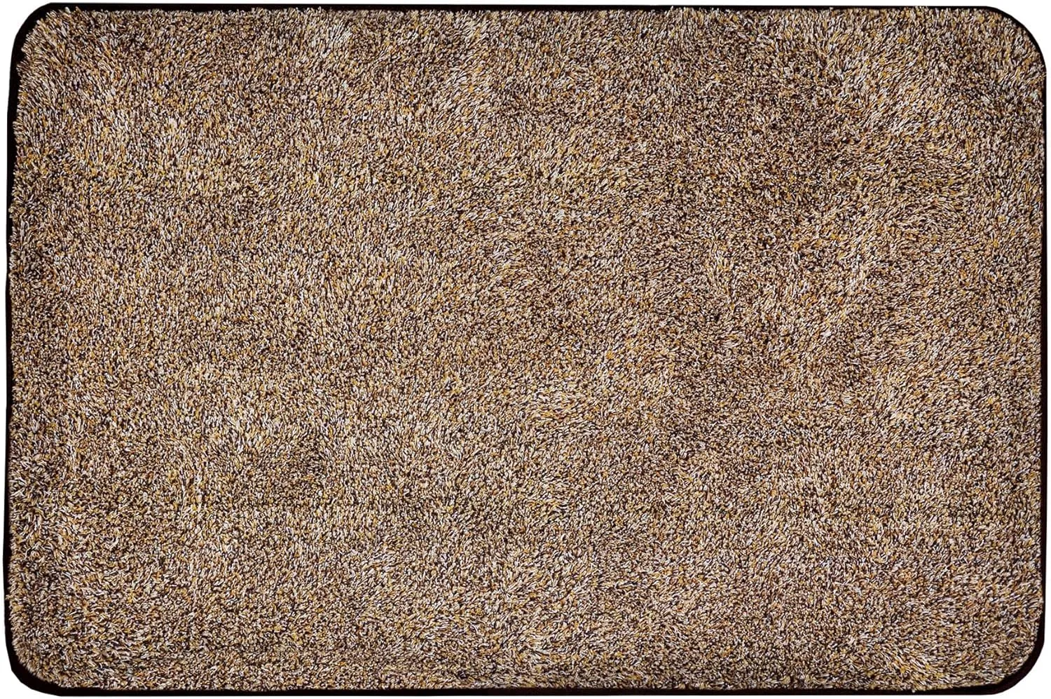 Eurow Trek N' Clean Soft & Plush Microfiber Traction Floor Mat, Super Absorbent, Fast-Drying, Anti-Slip Rug for Entryway, Kitchen, Bedroom, Traps Dirt, Mud & Water, 36 x 23.5 in, Tan and Brown