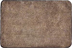 Eurow Trek N' Clean Soft & Plush Microfiber Traction Floor Mat, Super Absorbent, Fast-Drying, Anti-Slip Rug for Entryway, Kitchen, Bedroom, Traps Dirt, Mud & Water, 36 x 23.5 in, Tan and Brown