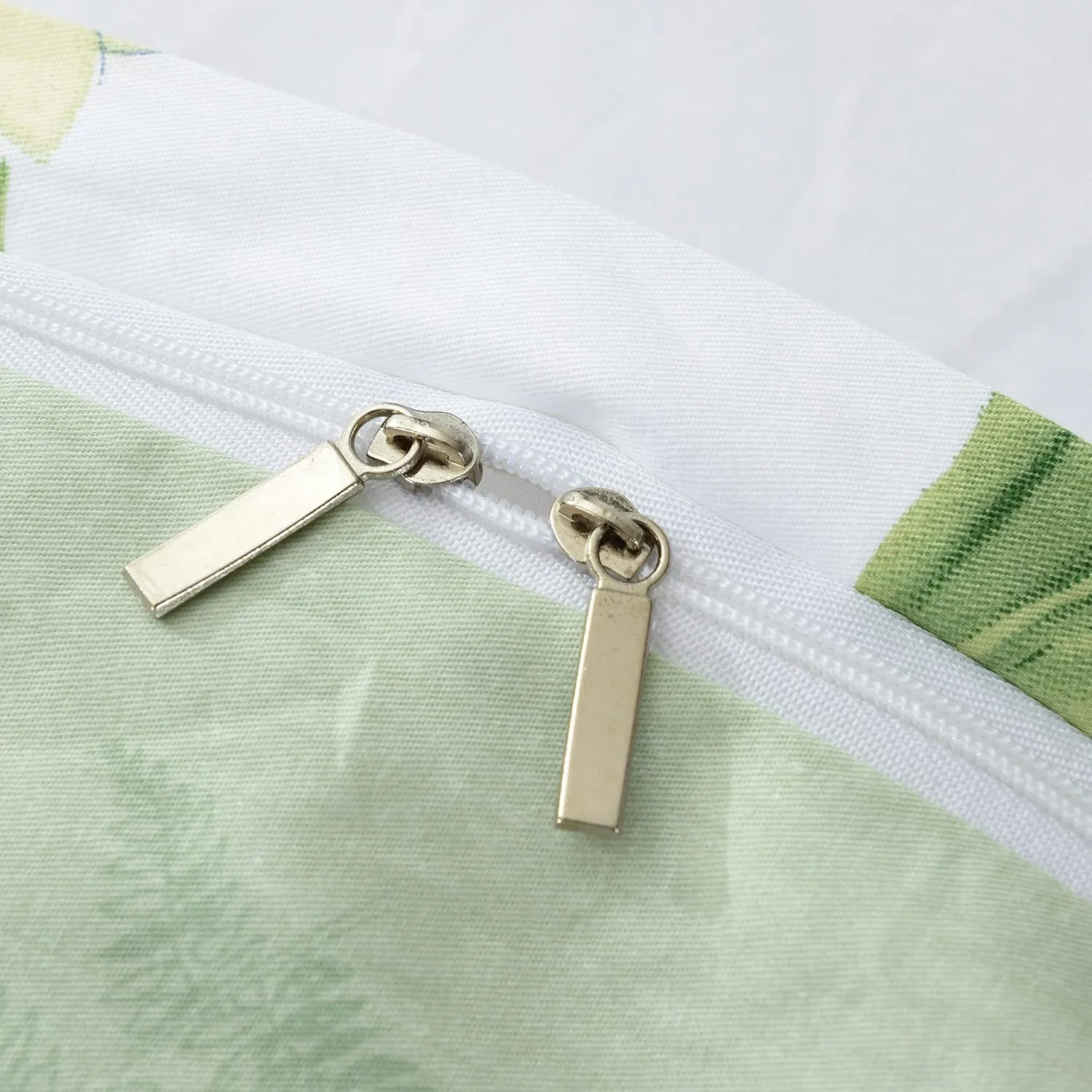 FADFAY Duvet Cover Set Queen Shabby Green Daisy and Lavender Flowers 100% Cotton with Hidden Zipper Closure 3-Piece:1 Duvet Cover & 2 Pillowcases Queen Size