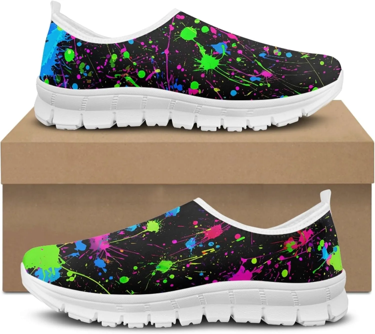 Fashion Design Walking Shoes for Women Comfort Slip on Casual Sneakers Size 5-10.5