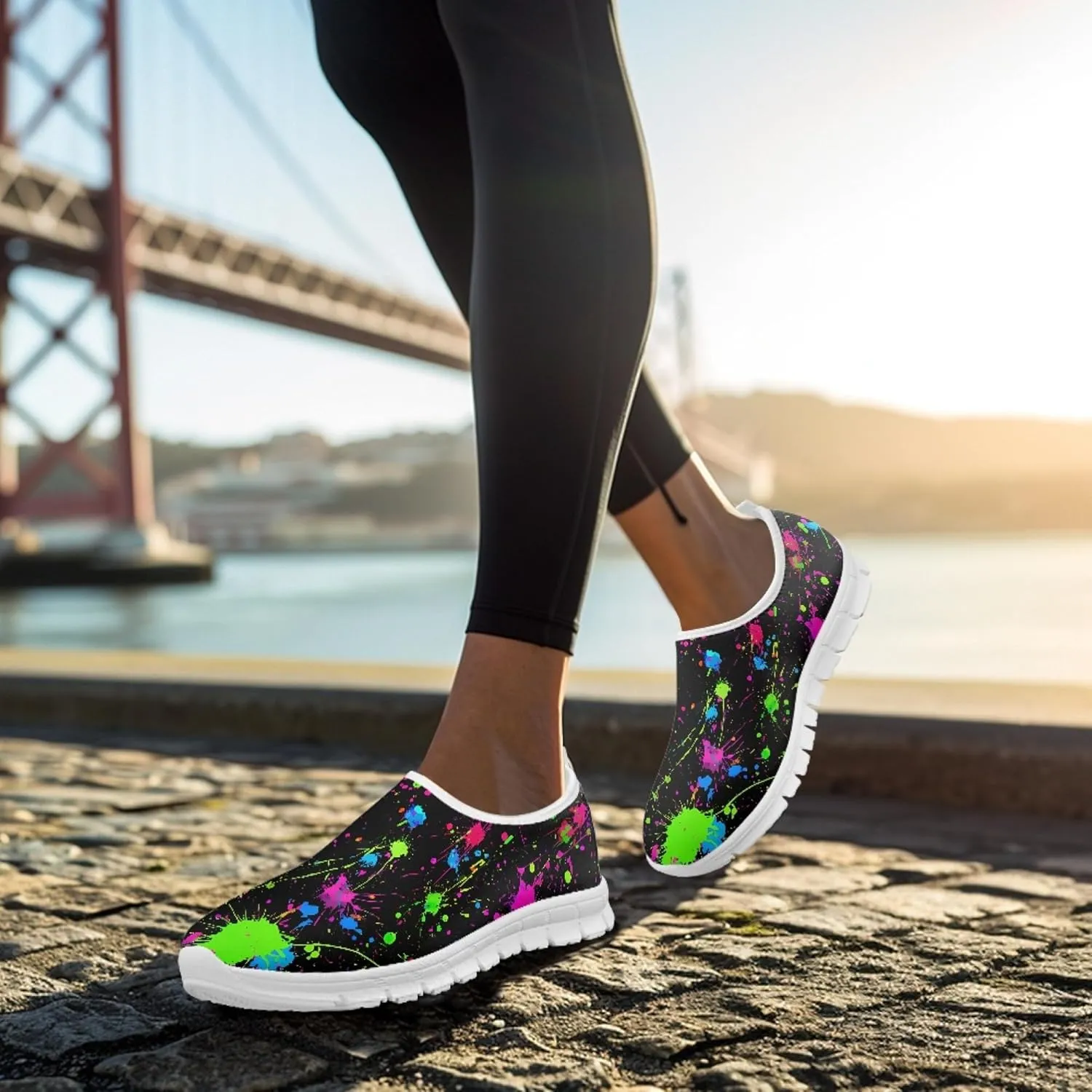 Fashion Design Walking Shoes for Women Comfort Slip on Casual Sneakers Size 5-10.5