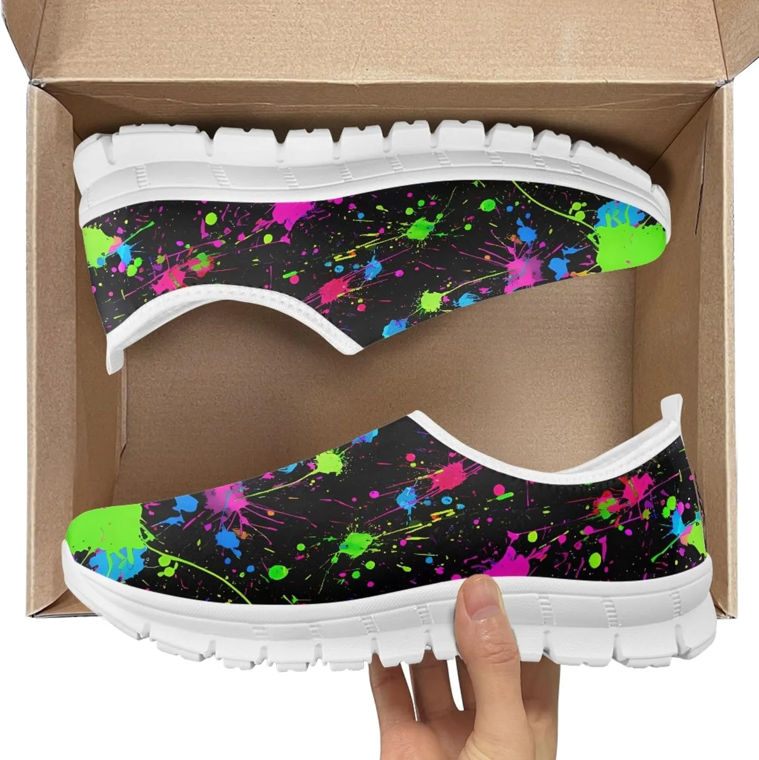 Fashion Design Walking Shoes for Women Comfort Slip on Casual Sneakers Size 5-10.5