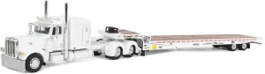 First Gear DCP 1/64 White Peterbilt 389 w/Landoll 440B-50CA Traveling Axle Trailer 60-2033
