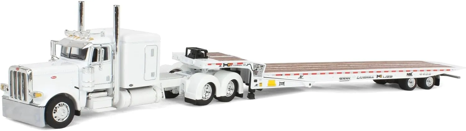 First Gear DCP 1/64 White Peterbilt 389 w/Landoll 440B-50CA Traveling Axle Trailer 60-2033