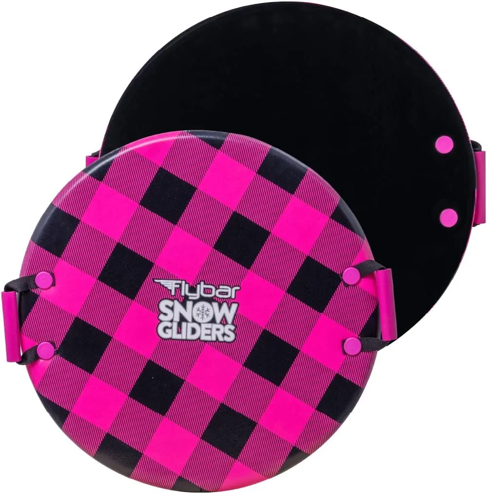 Flybar Snow Sled for Kids and Toddlers- Foam Saucer Disc, Ages 6 , Easy Grip Handles, Durable with Slick Bottom & PE Core Build, Lightweight Snow Boards, Snowboard Toys for Outdoor, Up to 110 lbs, 26"