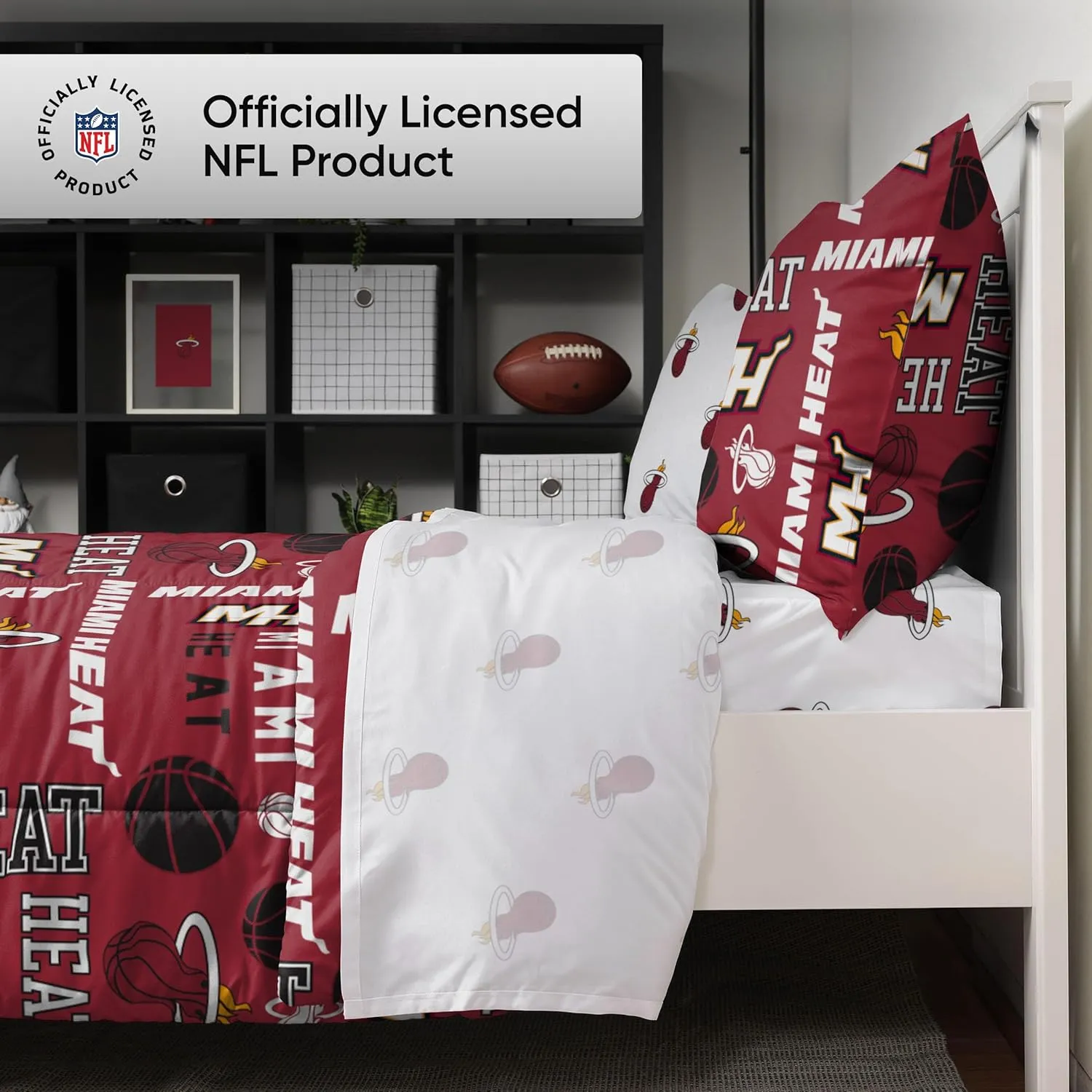 FOCO Unisex-Adult NBA Team Logo Bed in a Bag Comforter, Sheets, Pillow Cases Bedding 5-Piece Set