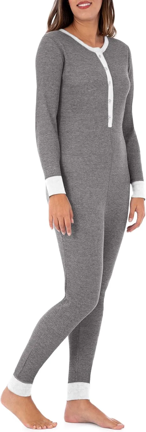 Fruit of the Loom womens Micro Waffle Premium Thermal Union Suit
