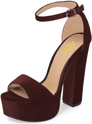 FSJ Women Sexy Ankle Strap Platform Sandal Chunky High Heel Open Toe Summer Shoe Size 4-15 M US