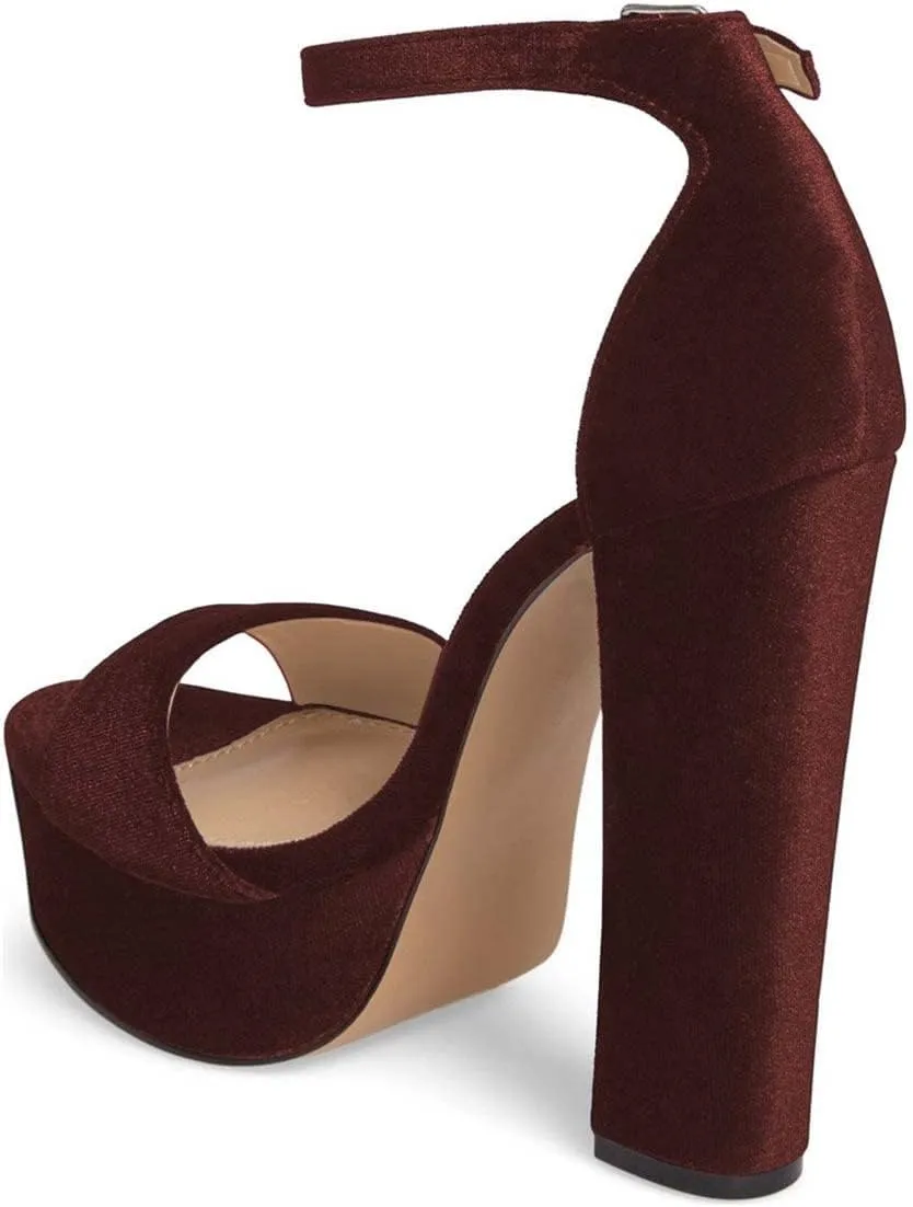 FSJ Women Sexy Ankle Strap Platform Sandal Chunky High Heel Open Toe Summer Shoe Size 4-15 M US