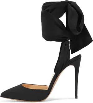 FSJ Women Strappy Ankle Wrap Sandal Ribbon Lace-up Stiletto High Heels Pointed Toe D'Orsay Slingback Pump Shoe Size 4-15 US