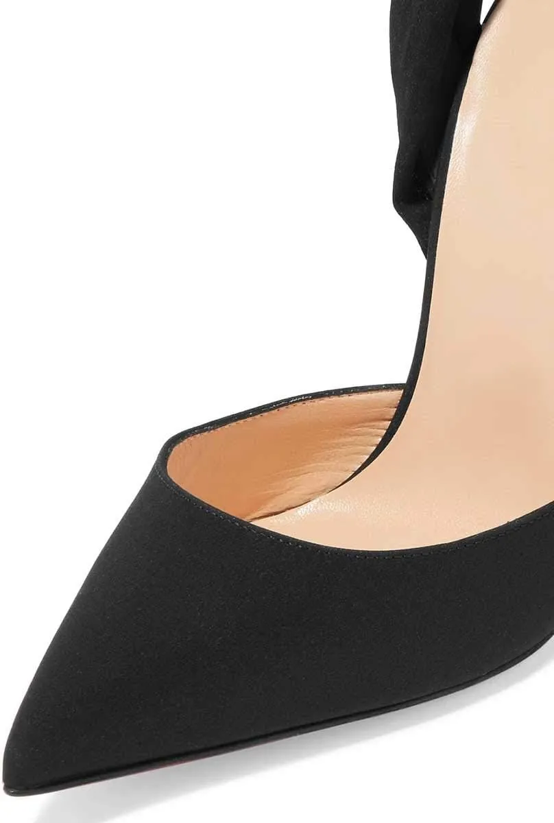 FSJ Women Strappy Ankle Wrap Sandal Ribbon Lace-up Stiletto High Heels Pointed Toe D'Orsay Slingback Pump Shoe Size 4-15 US