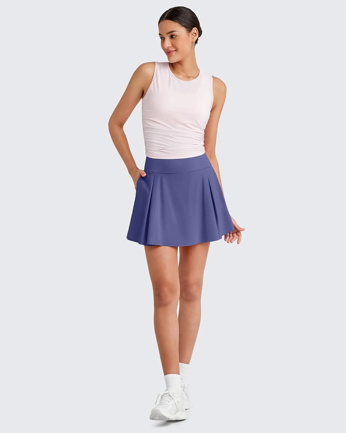 G4Free Women Tennis Skirts Athletic High Waisted Golf Skorts with 4 Pockets Inner Shorts for Pickleball Workout