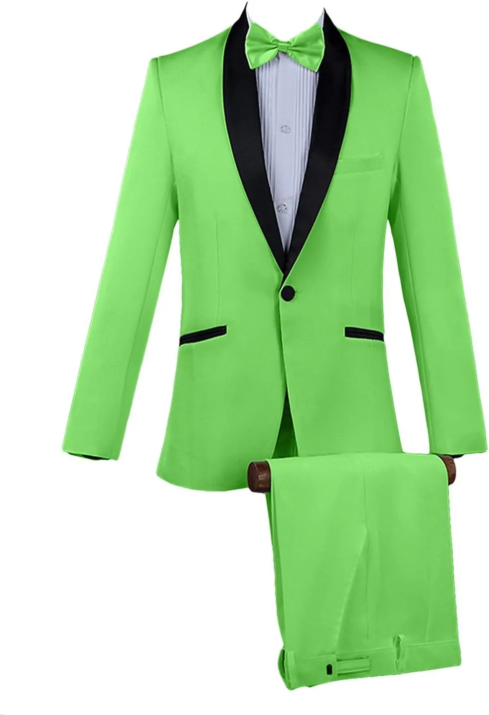 GATMSTZ Men Regular Fit One Button 2 Piece Suit Shawl Lapel Wedding Party Tuxedo