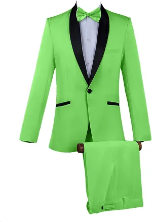 GATMSTZ Men Regular Fit One Button 2 Piece Suit Shawl Lapel Wedding Party Tuxedo