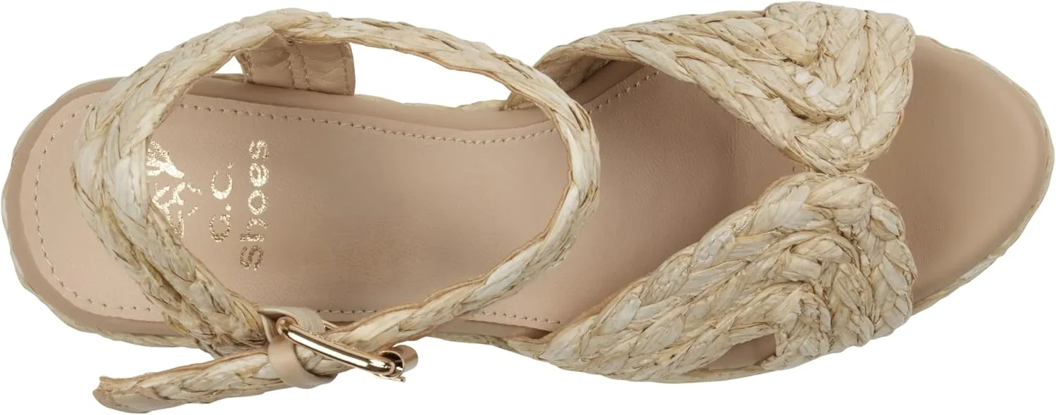 G.C. Shoes Women's Maya Cross Strap comfortable Wedge Sandals