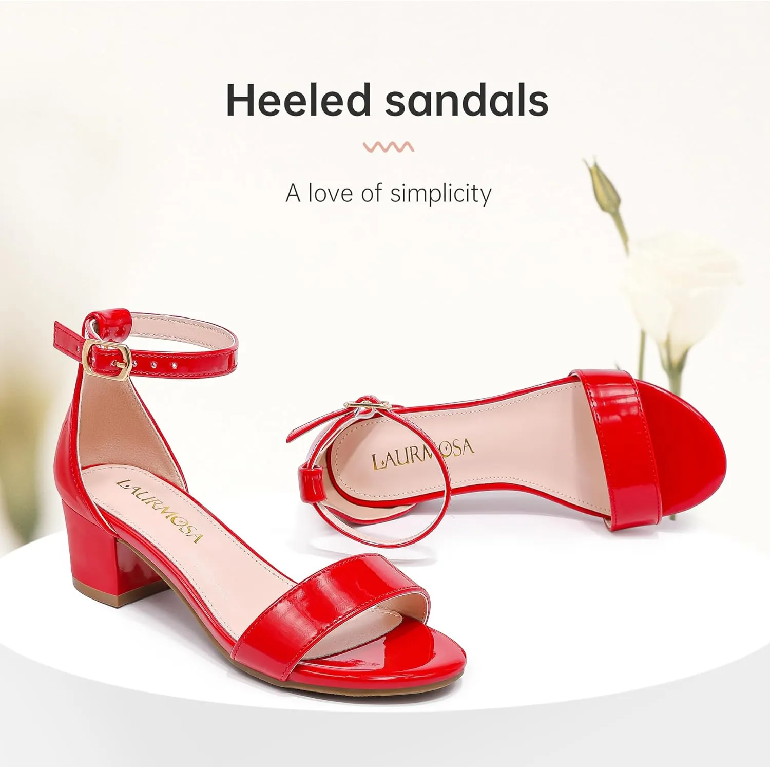Girls High Heels Sandal for Girls Open Toe Ankle Buckle Strap Dress Shoes for Little Big Kids in Wedding Party Block Chunky Pump Sandals