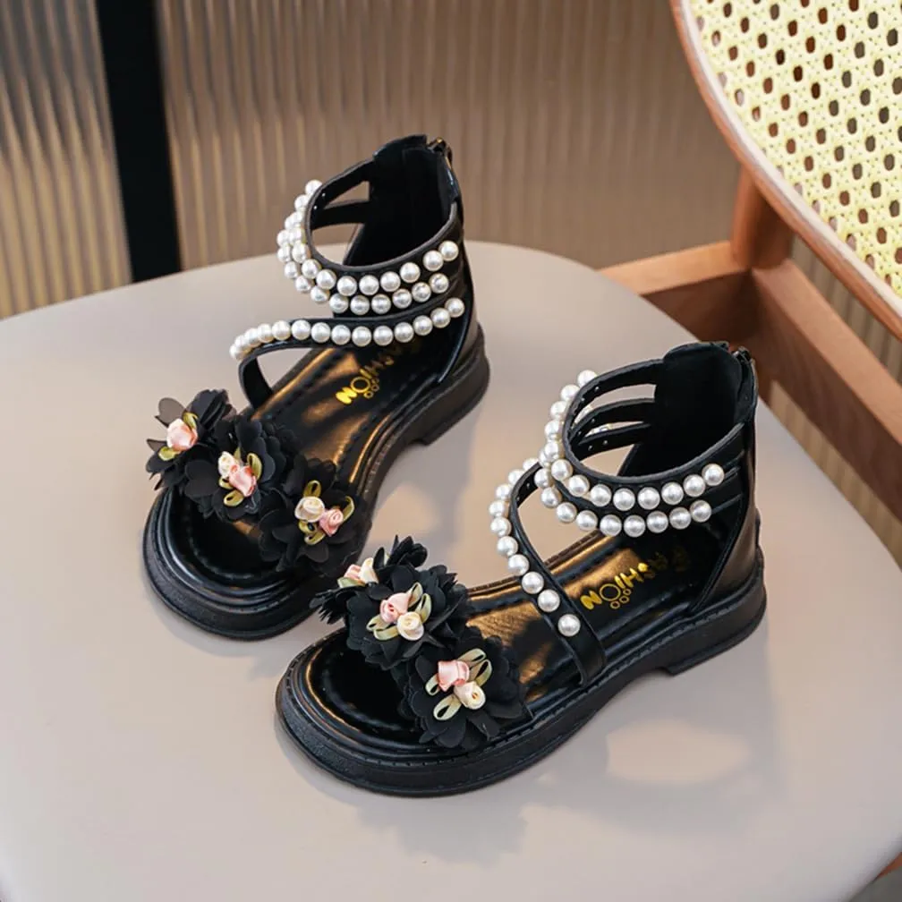 Girls Sandals Wedge Flatform Open Toe Gladiator Strappy Flat Sandals Platform Low Heels Sandals Summer Shoes with Zipper for Toddler/Little Kid/Big Kid
