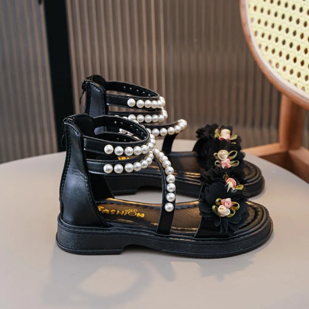 Girls Sandals Wedge Flatform Open Toe Gladiator Strappy Flat Sandals Platform Low Heels Sandals Summer Shoes with Zipper for Toddler/Little Kid/Big Kid
