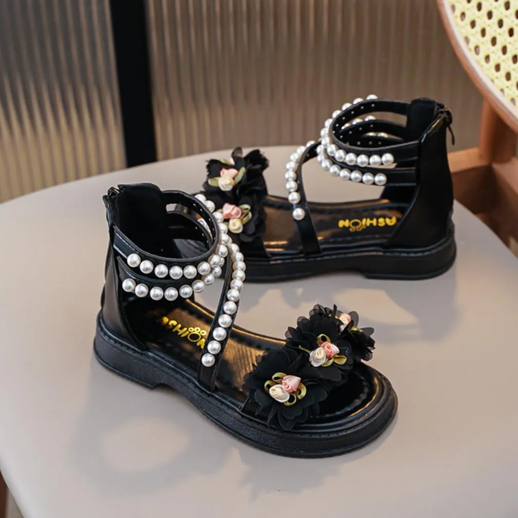 Girls Sandals Wedge Flatform Open Toe Gladiator Strappy Flat Sandals Platform Low Heels Sandals Summer Shoes with Zipper for Toddler/Little Kid/Big Kid