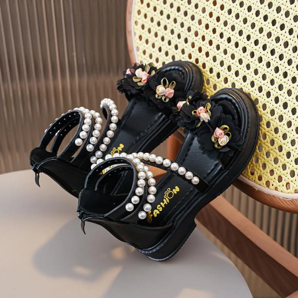 Girls Sandals Wedge Flatform Open Toe Gladiator Strappy Flat Sandals Platform Low Heels Sandals Summer Shoes with Zipper for Toddler/Little Kid/Big Kid