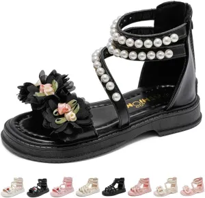 Girls Sandals Wedge Flatform Open Toe Gladiator Strappy Flat Sandals Platform Low Heels Sandals Summer Shoes with Zipper for Toddler/Little Kid/Big Kid