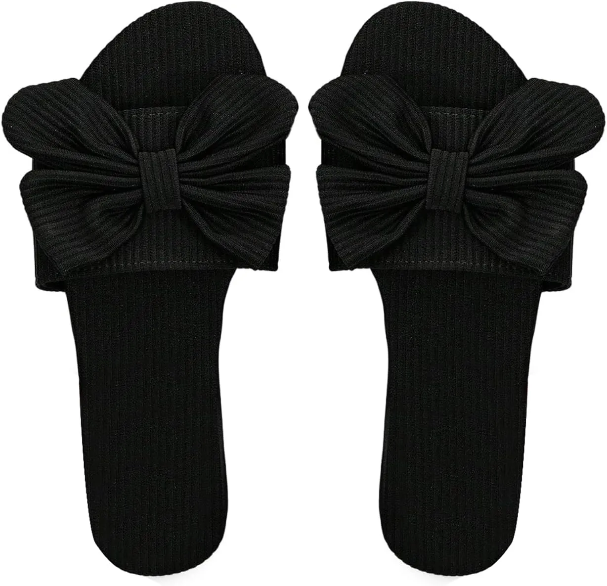 GORGLITTER Women's Bow Knot Flat Sandals Open Toe Slip On Slide Slipper Flats