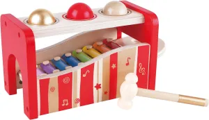 Hape Wooden Pound and Tap Bench with Slide Out Xylophone| Music Hammering Pounding Toys for Toddlers Age 1 Year Old and up, t 30th Anniversary - 2016 Limited Edition