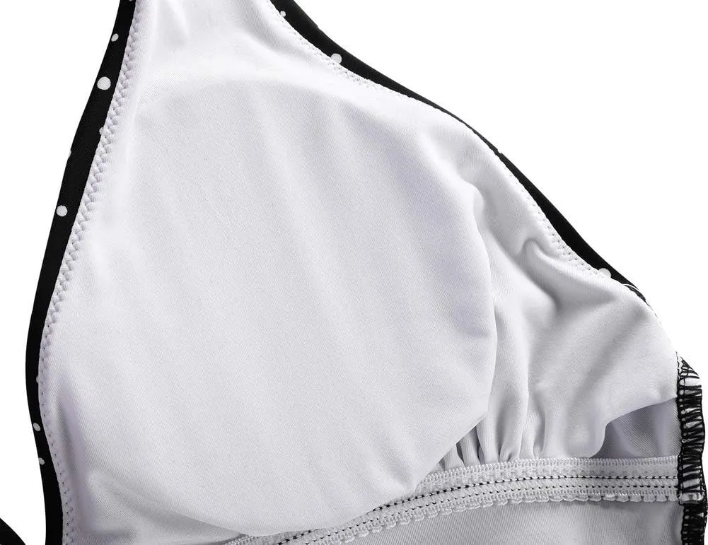 Hilor Women's Tummy Control Tankini Top Swimsuit Plunging V Neck Top Swimwear Halter Bathing Suits Swim Tops