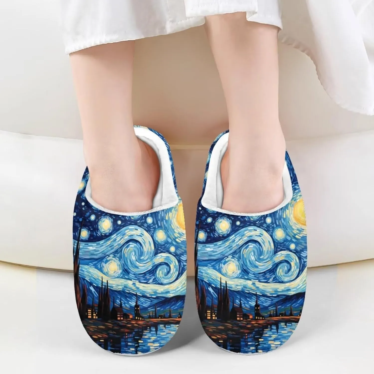 House Slippers for Kids Girls Fuzzy House Slippers House Shoes for Girls - White