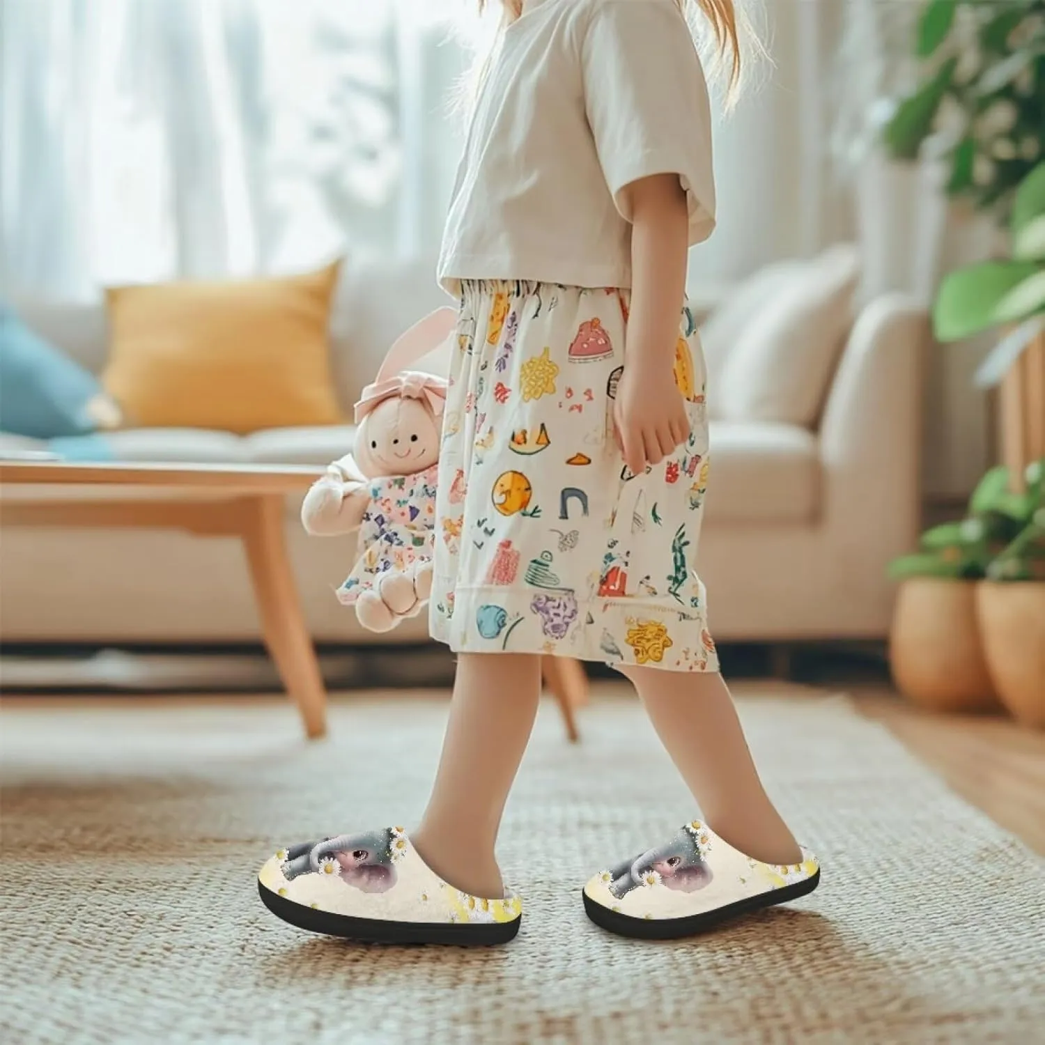 House Slippers for Kids Girls Fuzzy House Slippers Winter House Shoes