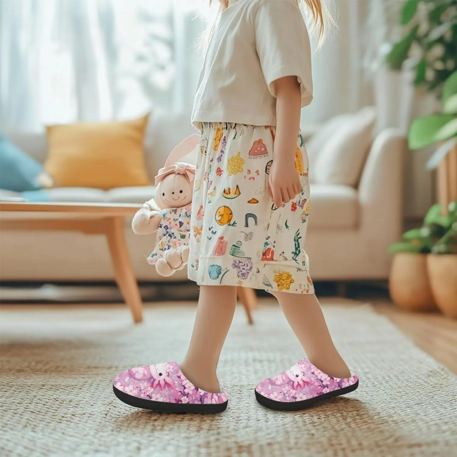 House Slippers for Kids Girls Fuzzy House Slippers Winter House Shoes