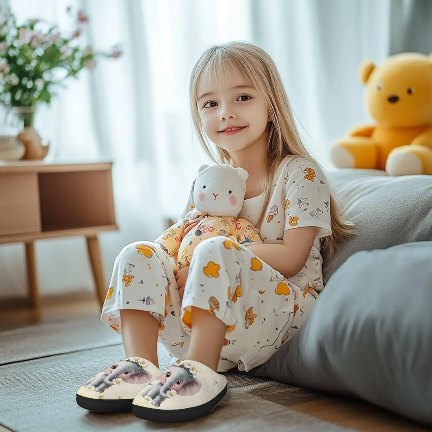 House Slippers for Kids Girls Fuzzy House Slippers Winter House Shoes