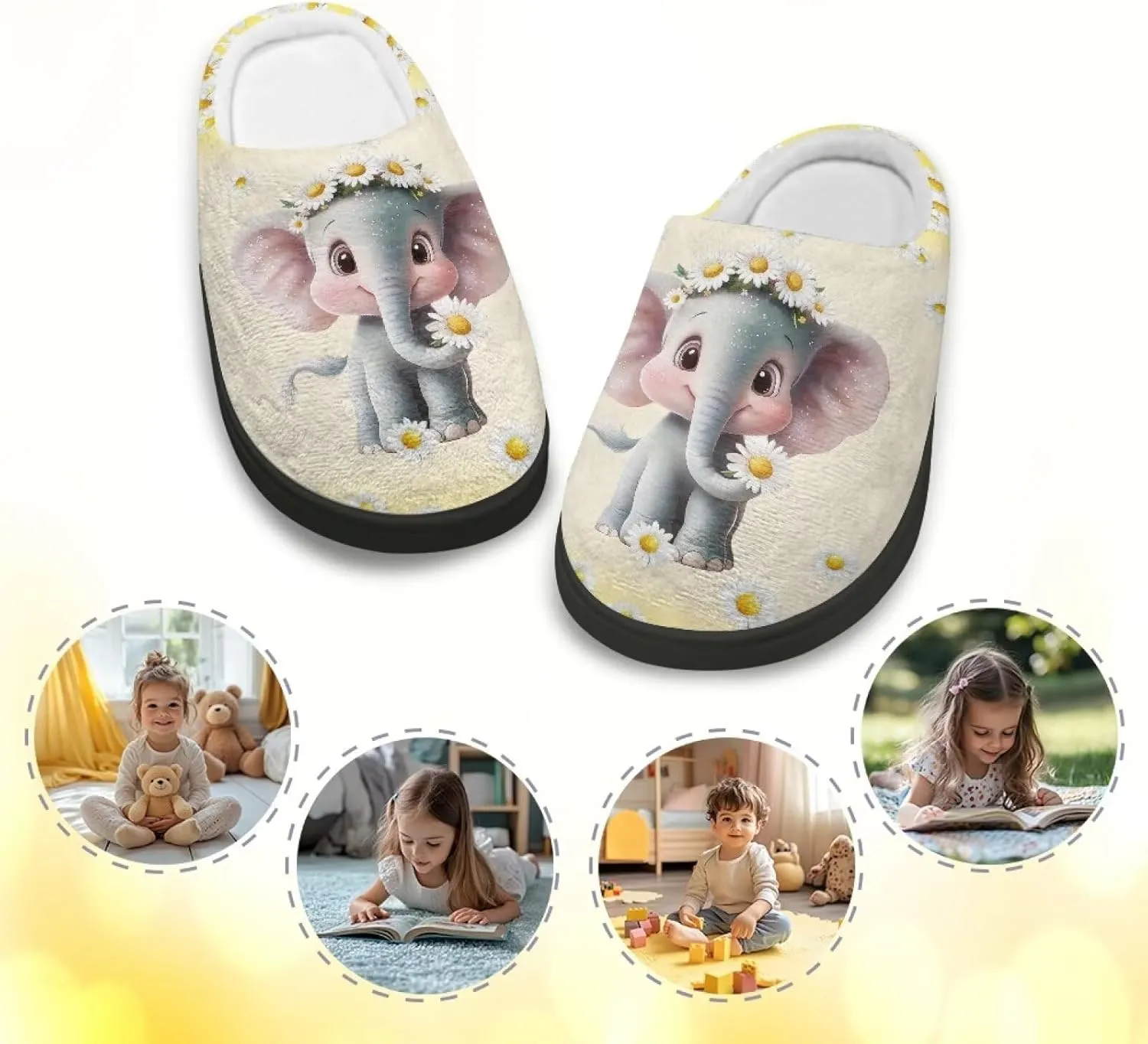 House Slippers for Kids Girls Fuzzy House Slippers Winter House Shoes
