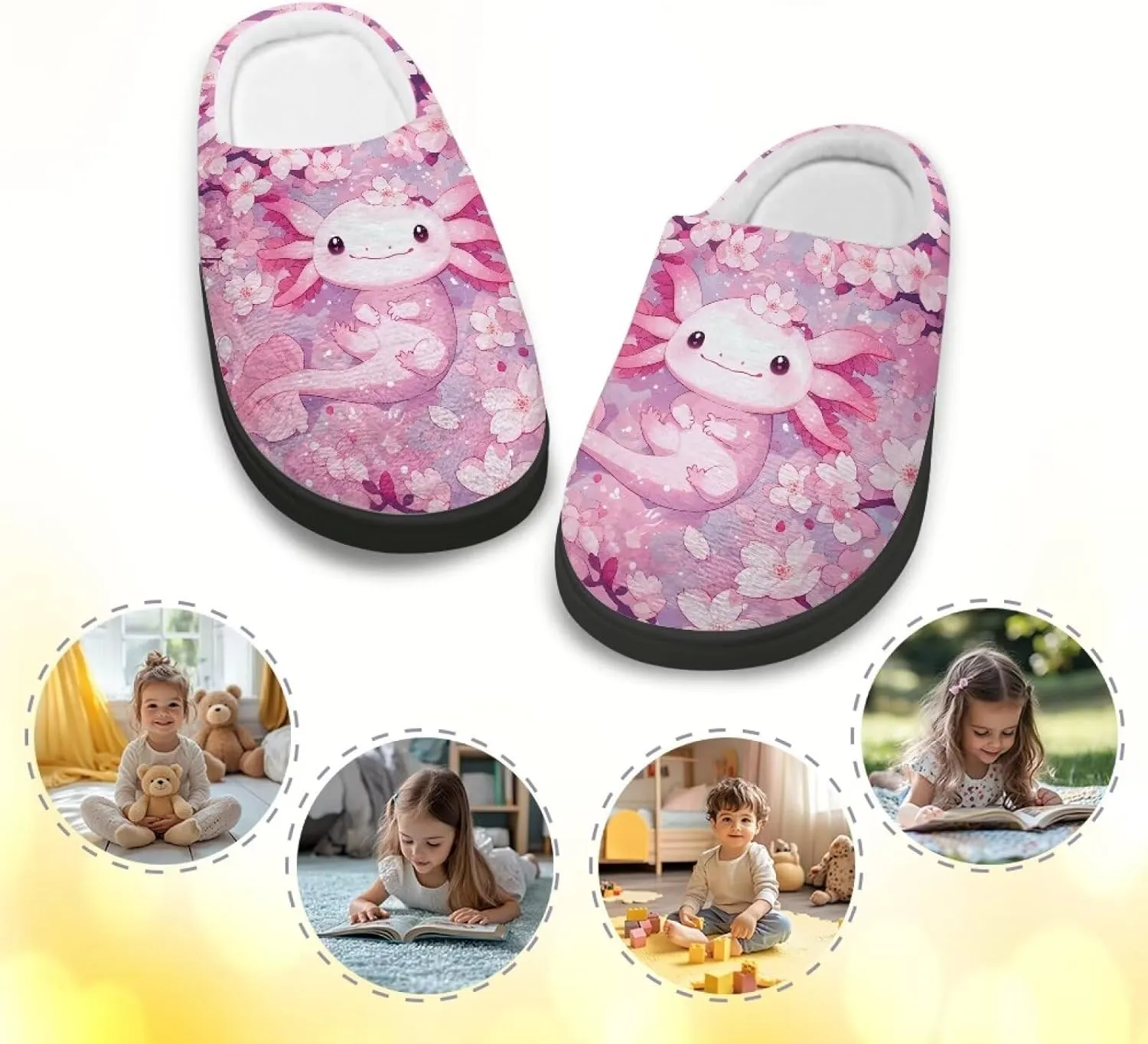 House Slippers for Kids Girls Fuzzy House Slippers Winter House Shoes