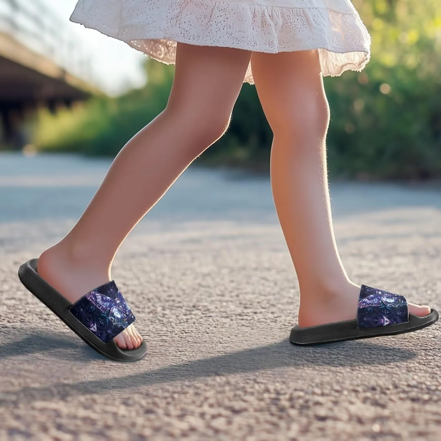 Howilath Chicken & Butterfly Slide Sandal for Kids Anti-Skid Beach Slippers Open Toe Quick Drying Sandal for Girls and Boys