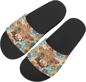 Howilath Novelty Animals Pattern Women's Slide Sandals Undersea Travel Print EVA Soft Sole Open Toe Flat Sandals for Women Gift